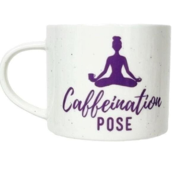 Threshold Other - CAFFEINATION Pose Yoga Threshold Porcelain coffee mug 16 ounce white speckled